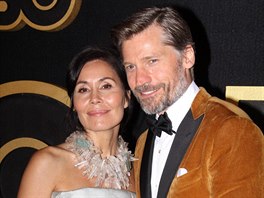 Nikolaj Coster-Waldau s manelkou Nukakou (Los Angeles, 17. záí 2018)