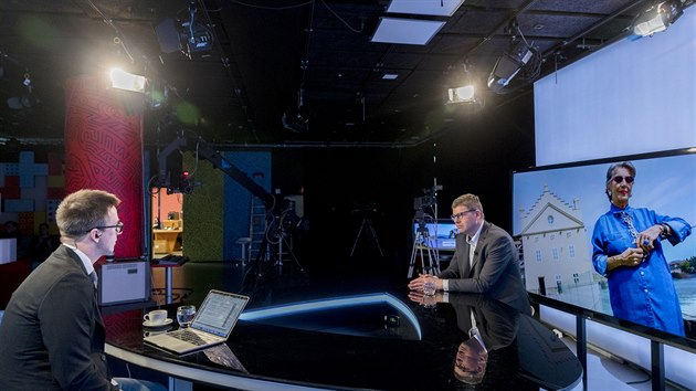 P�edseda TOP 09 Ji�� Posp�il v diskusn�m po�adu Rozst�el na iDNES.cz. (8. dubna 2019)