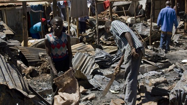 Kibera. Jeden z největších a nejchudších slumů se nachází v Nairobi.