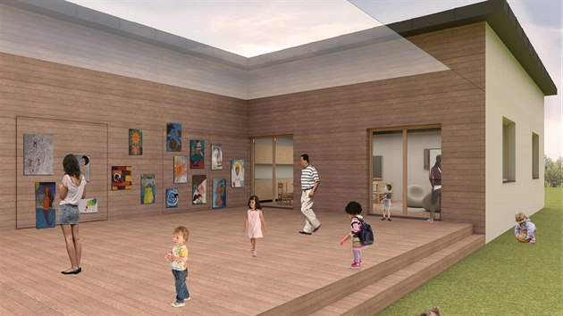 Součástí stavby budou dvě velké místnosti, prostor na řádění dětí, společná jídelna, multifunkční sál, jazyková učebna, hudební nebo výtvarná místnost či knihovna.
