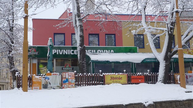 Pivnice Posilovna pilepen k Horckmu zimnmu stadionu v Jihlav.