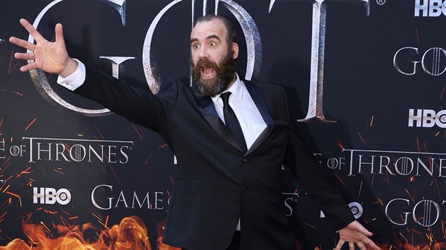 Rory McCann na premie zvren ady serilu Hra o trny (Radio City Music Hall, New York, 3. dubna 2019)