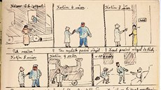 Originální komiks z pera Bohuslava Martinů z roku 1919 líčí jeho návrat z rande...