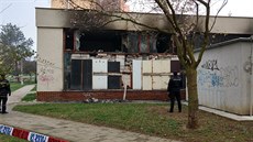 Při požáru bývalé kotelny v Kroměříži zemřeli dva muži (7. dubna 2019).