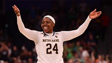 Arike Ogunbowaleová slaví postup Notre Dame do finále NCAA