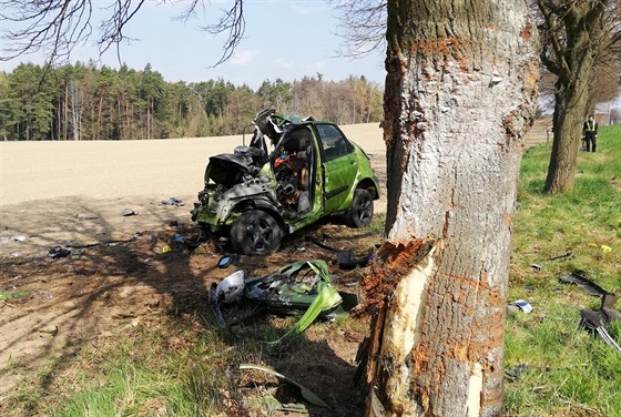 Nehoda osobního auta na Táborsku (13. 4. 2019)