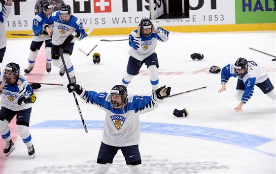 Finská radost ve finále mistrovství svta en v hokeji.