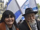 Úastníci pochodu dobré vle a veejného shromádní proti antisemitismu...