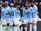 Fotbalisté Manchesteru City oslavují gól v utkání s Crystal Palace.