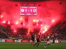 Momentka z utkání fotbalist Slavie a Sparty