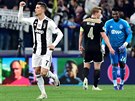 Cristiano Ronaldo (Juventus) otevel skóre tvrtfinálové odvety Ligy mistr...