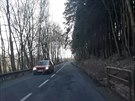 Nebezpen seky silnice z st nad Orlic do Letohradu.