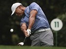Tiger Woods pi tréninku na hiti v August ped zaátkem Masters.