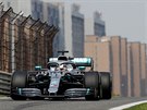 Lewis Hamilton bhem kvalifikace na Velkou cenu íny formule 1.