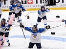 Finská radost ve finále mistrovství svta en v hokeji.