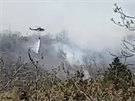 V tce pstupnm ternu u Prahy ho les, hasii nasadili vrtulnk