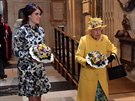 Princezna Eugenie a královna Albta II. (Windsor, 18. dubna 2019)
