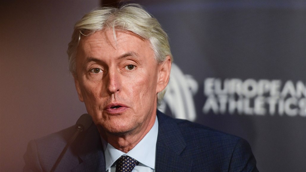 Nový viceprezident evropské atletické asociace Libor Varhaník hovoří na tiskové...