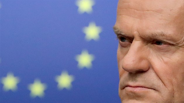 f EU Donald Tusk na unijnm summitu v Bruselu (11. dubna 2019)