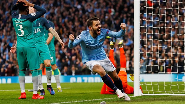 Bernardo Silva z Manchesteru City po vstelenm glu do st Tottenhamu.