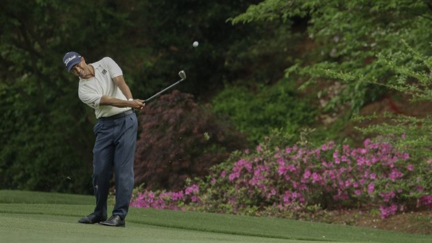 Adam Scott ve druhm kole na Masters v August.