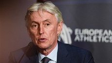 Nový viceprezident evropské atletické asociace Libor Varhaník hovoí na tiskové...