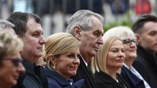 Prezident Milo Zeman (uprosted) uvítal na Praském hrad chorvatskou...