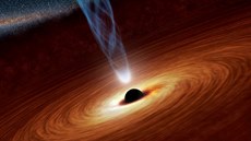 Ilustrace masivní černé díry, která váží tolik, co milion našich Sluncí...