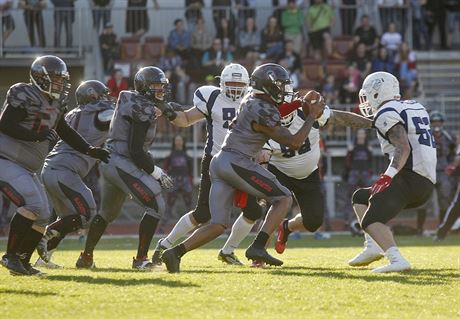 Momentka ze zápasu Vysoina Gladiators -  Ostrava Steelers