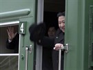 Obrnný vlak severokorejského diktátora Kim ong-una dorazil do Vladivostoku na...
