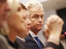 Pedseda nizozemské Strany pro Svobodu Geert Wilders na tiskové konferenci ped...