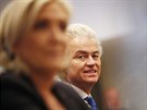 Pedseda nizozemské Strany pro Svobodu Geert Wilders na tiskové konferenci ped...