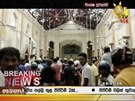 Zábry po jednom z útok na Srí Lance, které pinesla televize Hiru TV. (21.4....