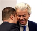 Lídi protiunijních stran Tomio Okamura (SPD) a Geert Wilders z Nizozemska v...