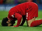 Mohamed Salah z Liverpoolu slaví gól.