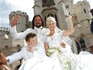 Jií Pomeje, Iveta Bartoová a její syn Artur na první svatb zpvaky (2008)