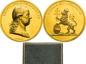 Leopold II., Obdob vldy Habsburk Zlat medaile 1791 (15 Dukt), Korunovace...