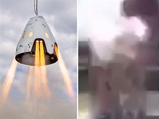 Elon Musk a vpravo záběr z jediného zatím dostupného neoficiálního videa, které...