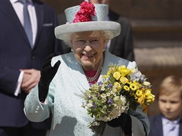 Královna Albta II. v den svých 93. narozenin po velikononí bohoslub v...