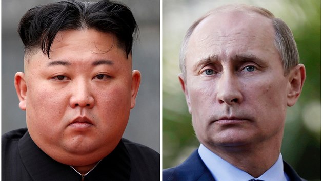 Kim �ong-un (vlevo) a Vladimir Putin.