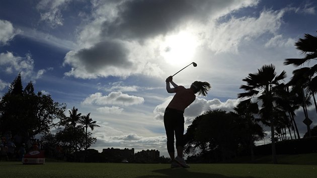 Kanadsk golfistka Brooke Hendersonov ve finle turnaje Lotte Championship na Havaji.