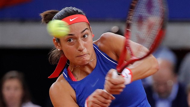 Francouzsk tenistka Caroline Garciaov v semifinle Fed Cupu.