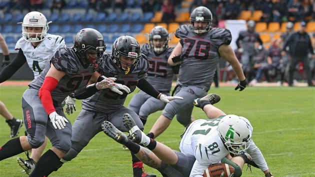 Momentka ze zpasu Vysoina Gladiators - Brno Alligators