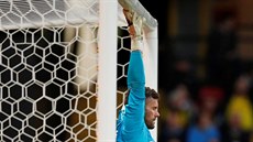 Ben Foster, gólman Watfordu, se soustedí na zápas se Southamptonem.