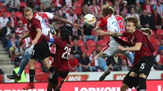 Momentka ze zápasu Slavia - Sparta