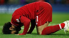 Mohamed Salah z Liverpoolu slaví gól.