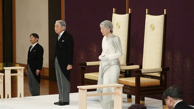 Ptaosmdestilet japonsk csa Akihito v pondl svou abdikac ukon ticetilet obdob, kdy stl v ele zem. (30. dubna 2019)