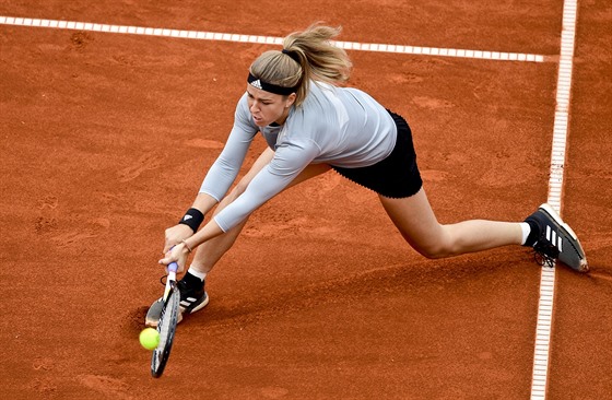 eská tenistka Karolína Muchová v semifinále turnaje v Praze.