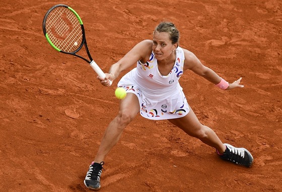 Barbora Strýcová v semifinále turnaje v Praze.