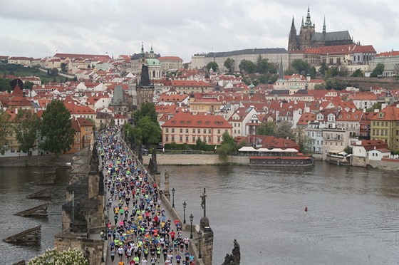Momentka z Pražského maratonu.